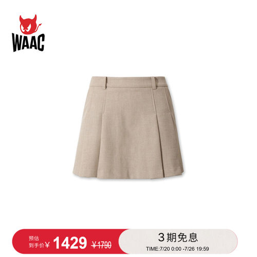 WAAC小恶魔官方早秋女士高尔夫服装Winter pleats skirt裙裤