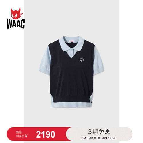 WAAC小恶魔官方春夏新品女士高尔夫服装KNIT POLO短袖POLO衫