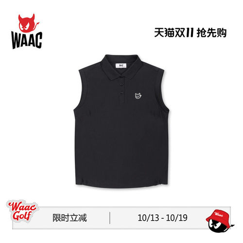WAAC小恶魔官方春夏女士高尔夫服装JERSEY POLO VEST无袖POLO衫