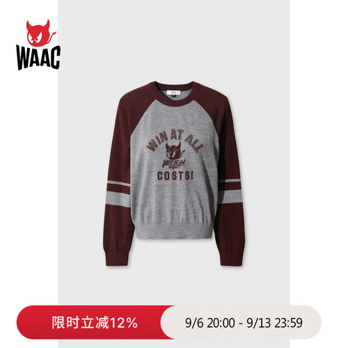 WAAC小恶魔官方早秋新品女士高尔夫服装Raglan Sweater套头衫