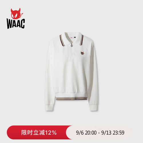WAAC小恶魔官方早秋新品女士高尔夫服装SWEATSHIRTSPOLO领毛衫