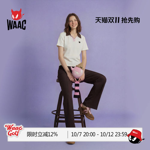 WAAC小恶魔官方春夏新品女士高尔夫服装EASY BANDING PANTS长裤