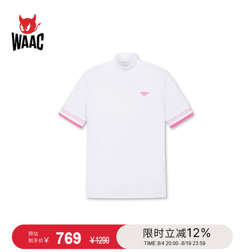 WAAC小恶魔官方春夏女士高尔夫服装MOCK TOP短袖T恤