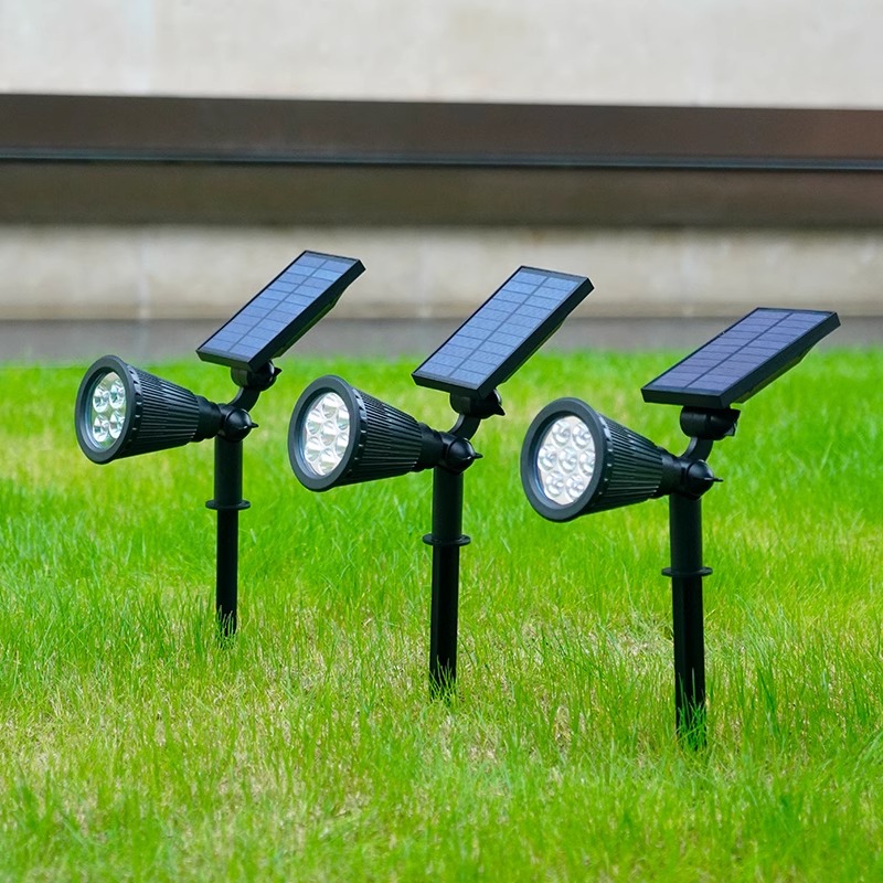 led太阳能庭院户外防水超亮草坪射灯花园草地绿化照树灯院子装饰