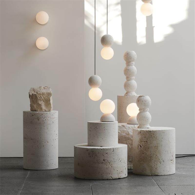 服装店展厅黄洞石底座雕塑台陈列桌圆柱体空心落地台装饰展示台柱