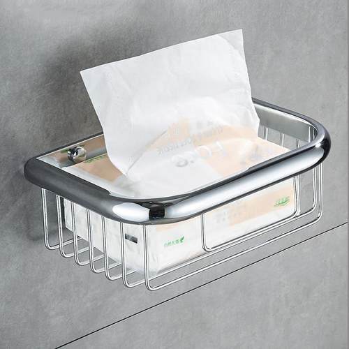 全铜纸巾架卫生间免打孔纸巾盒置物架厕所卷纸架创意抽纸盒壁挂式