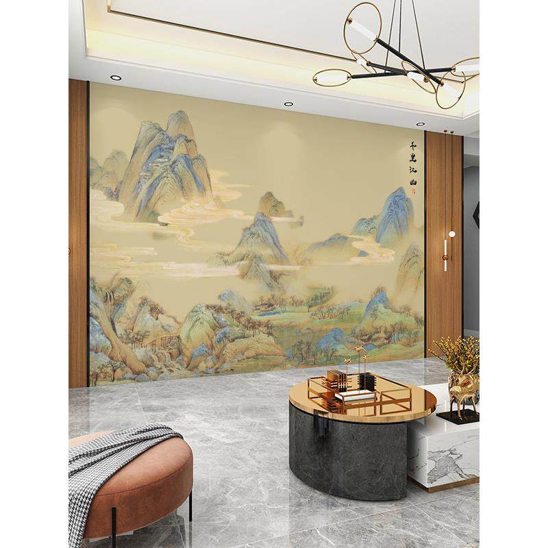 定制墙纸3d立体宋氏美学山水背景墙壁布客厅装饰壁纸卧室墙布壁画,家装主材,定制壁画,淘宝优惠券,粉丝福利购,淘宝优惠卷