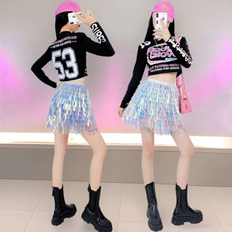 啦啦队服装女团成人年会跳舞拉拉打歌演出服舞蹈健美套装韩风