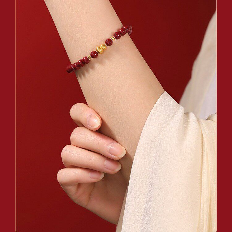 故宫红韵福禄黄金朱砂手串文创本命年生日38妇女节礼物妈妈