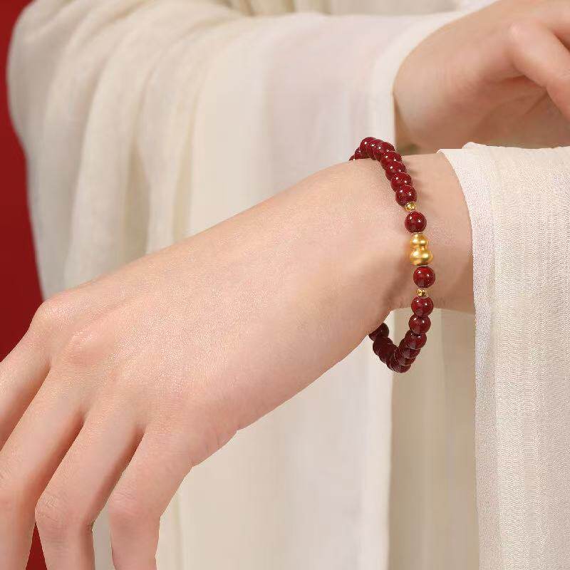 故宫红韵福禄黄金朱砂手串文创本命年马年生日妇女节礼物女