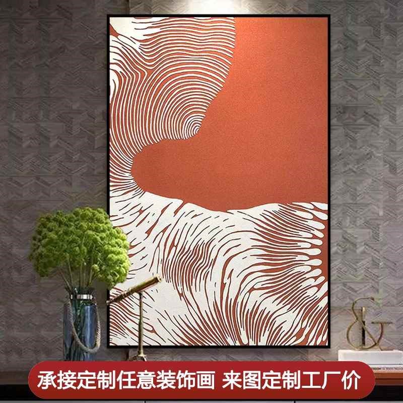 现代简约轻奢客厅玄关沙发背景墙装饰画极简单幅大尺寸落地壁挂画图片