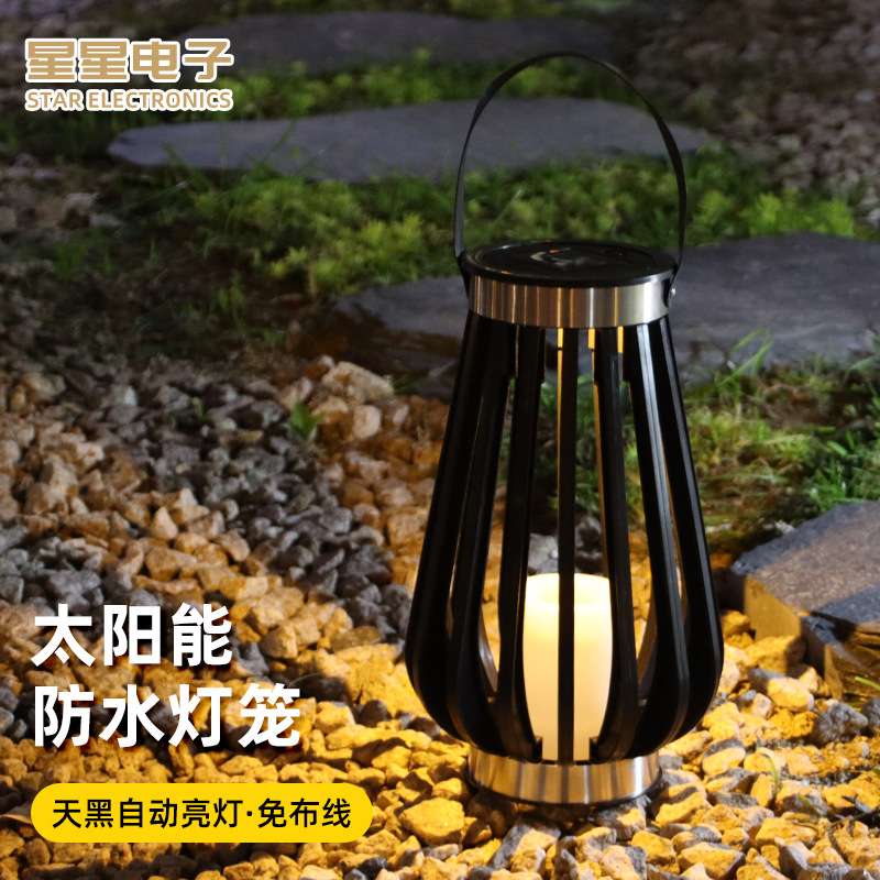 跨境欧式太阳能庭院灯户外LED仿蜡烛灯跨境庭院花园草坪装饰灯