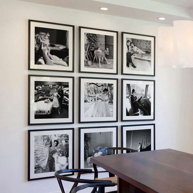 赫本梦露黑白摄影人物装饰画现代轻奢客厅组合工业挂画复古艺术墙图片