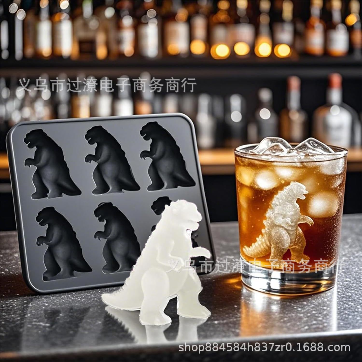 亚马逊创意Bigfoot Ice Mold, Sasquatch Shape 厨房恐龙冰块磨具
