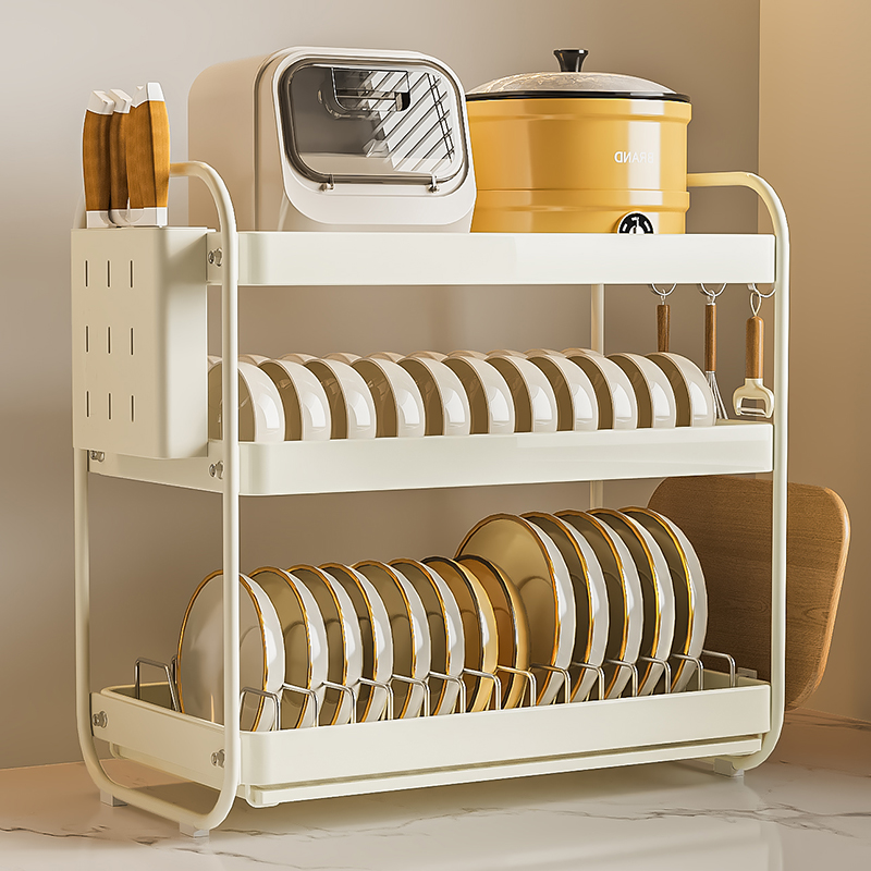新款厨房不锈钢置物架碗盘碗碟沥水架碗筷收纳盒S台面放碗架收纳