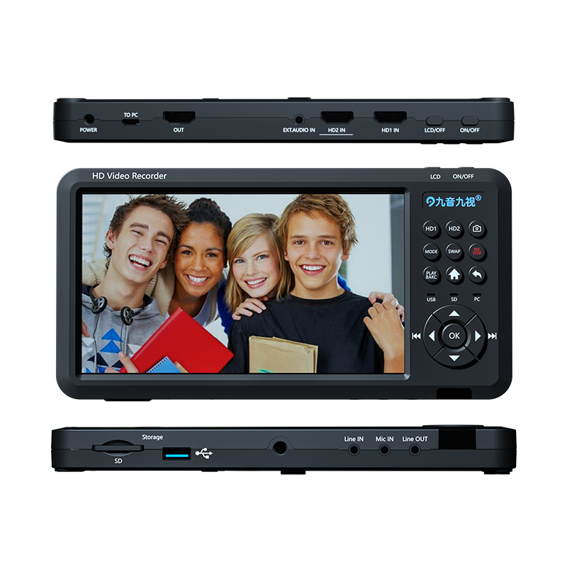 九音九视HD80高清HDMI带屏幕录像录制盒机记录Q单元电池SD卡存储