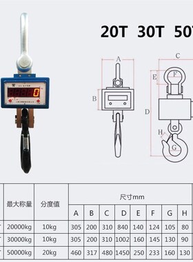 现货供应保修1年20吨行车吊磅直视20t电子吊秤NOCS-20T电子吊钩称