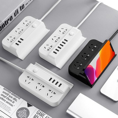 公品年多功能插座排插USB支架拖板家用宿舍多S用接线板插板长线