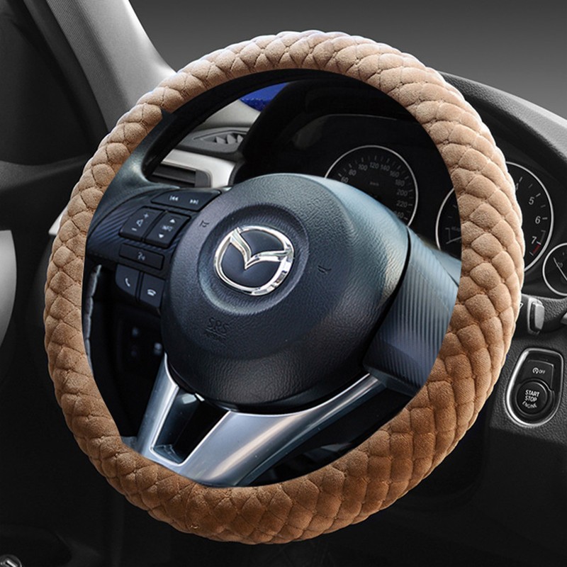 马自达6阿特兹CX-4马3昂克赛拉ACX-5睿翼星骋方向盘套冬季短毛绒