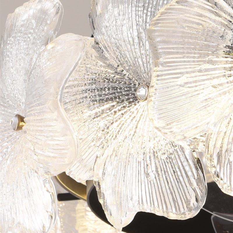 飞朵法式卧室扇灯吸顶灯奶油风格C复古光豪华水晶餐厅吊扇灯客厅