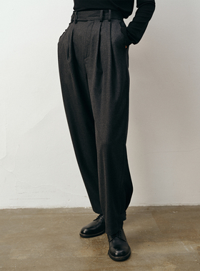 【即将发售】SageSalt 羊毛深灰单褶长裤