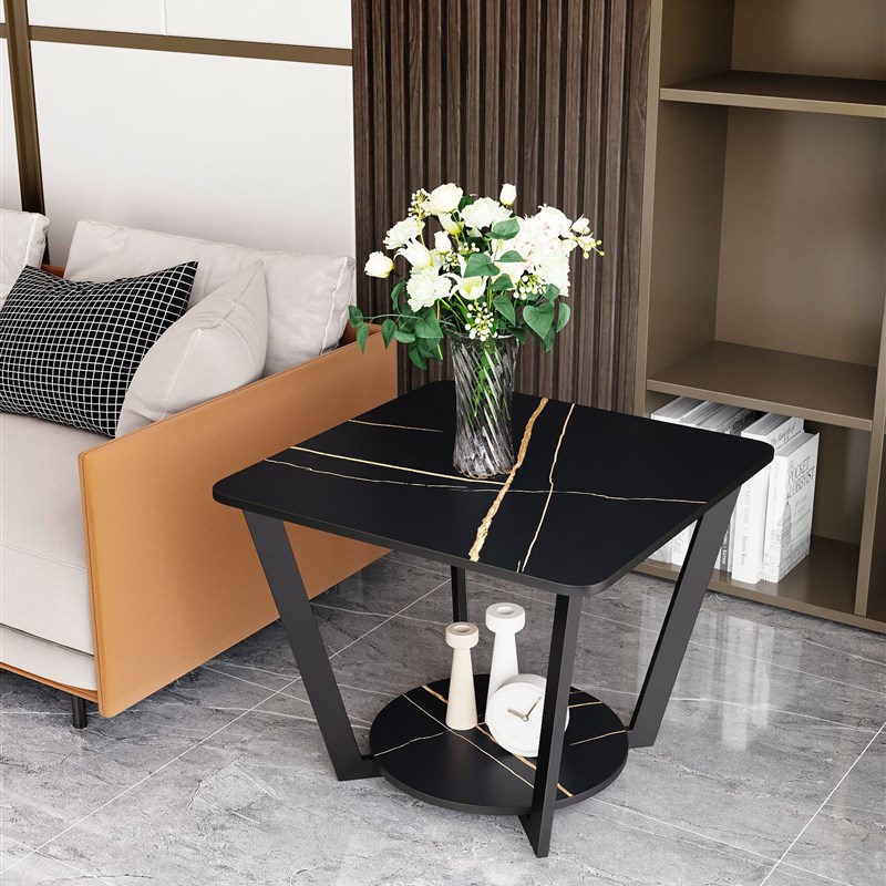 轻奢岩板边几客厅沙发边桌边柜角几阳台洽谈方桌小户型茶几餐桌