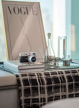 轻奢样板间卧室飘窗托盘组合摆件玄关柜餐边柜软装饰品轻奢装饰画