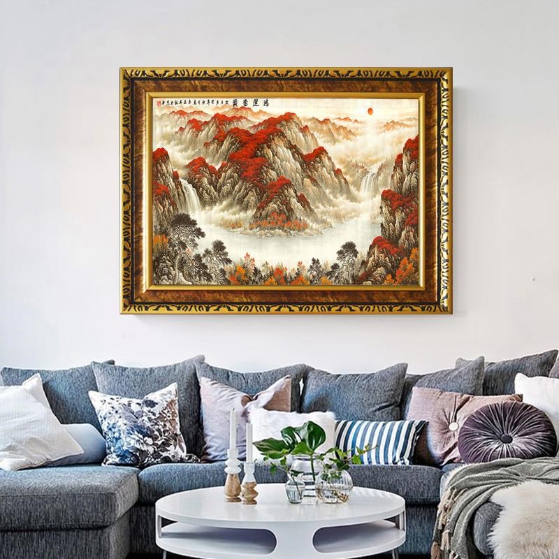 欧式装饰画有框挂画客厅墙上装饰单幅壁画卧室走廊玄关风景画定制图片