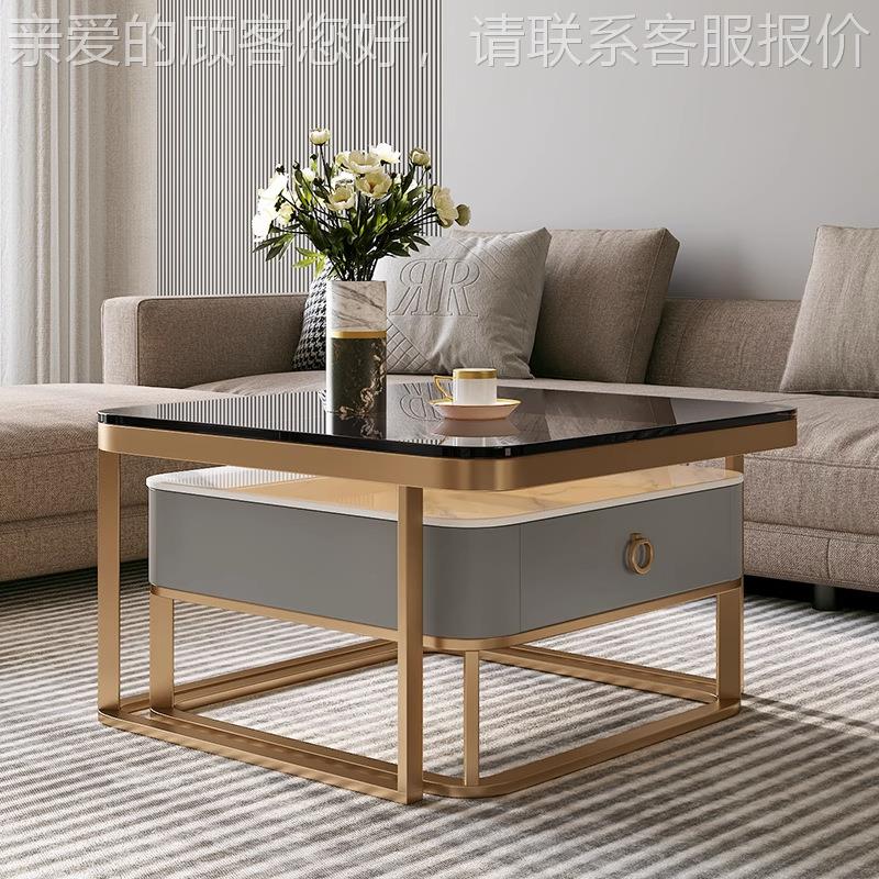 茶几客厅家用代户型小简约现轻47859奢会客2203新款意式岩板方形