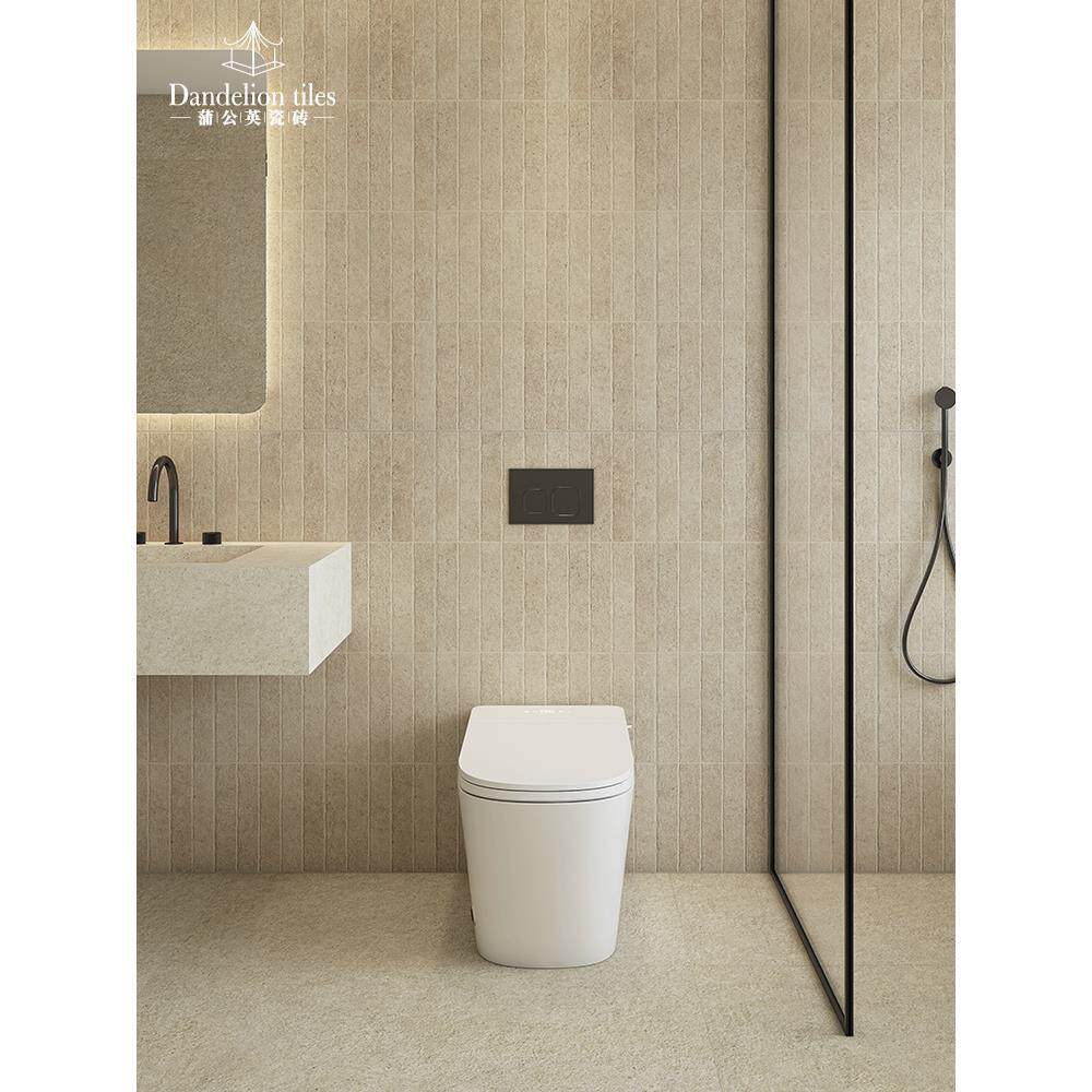 侘寂风米黄色莱姆石瓷砖厨房卫生间墙砖浴室客厅防滑地砖酒店民宿