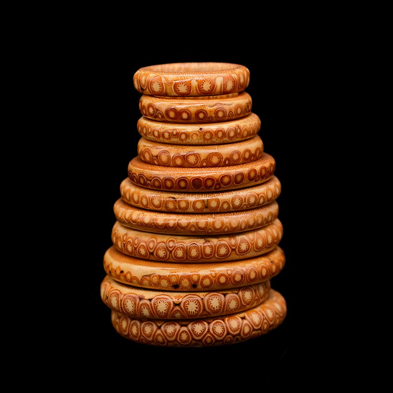 竹雕满钉竹鸟笼文玩提环文玩纯手工打磨戒指男女款指环挂件面包圈