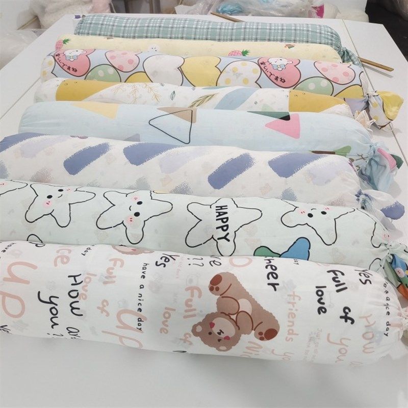 人造棉棉绸糖果抱枕长条枕女生侧睡夹腿床上圆柱枕头儿童可拆洗