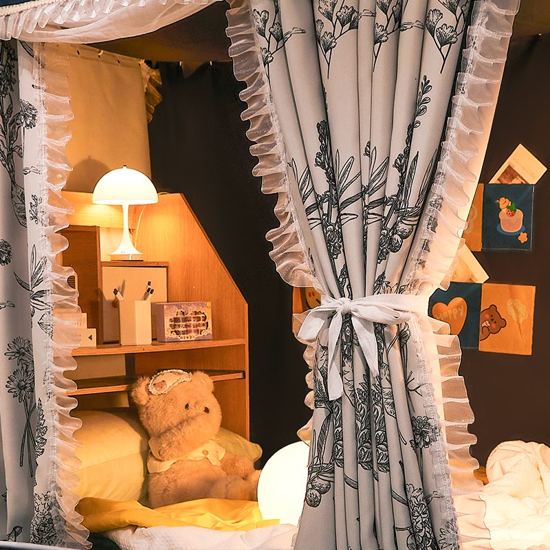 加厚超强遮光床帘蚊帐一体式上铺全包封闭大学生宿舍寝室窗帘下铺