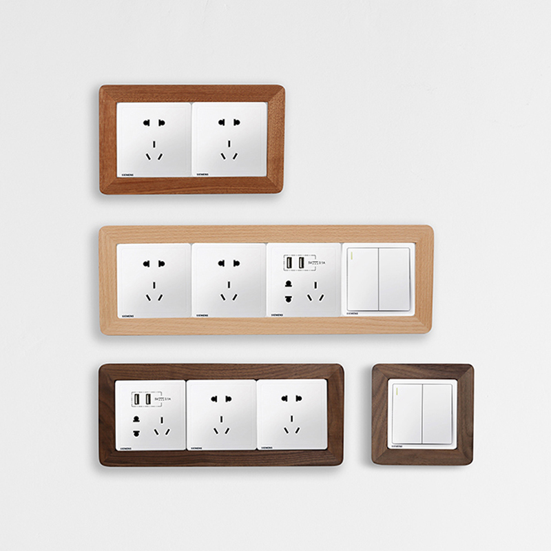 实木开关装饰墙贴家用电源插座y遮挡遮丑简约面板装饰框边框保护