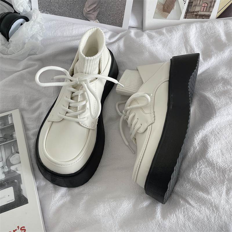 英伦风小皮鞋f女2023年早春新款日系百搭玛丽珍厚底包鞋高级感单