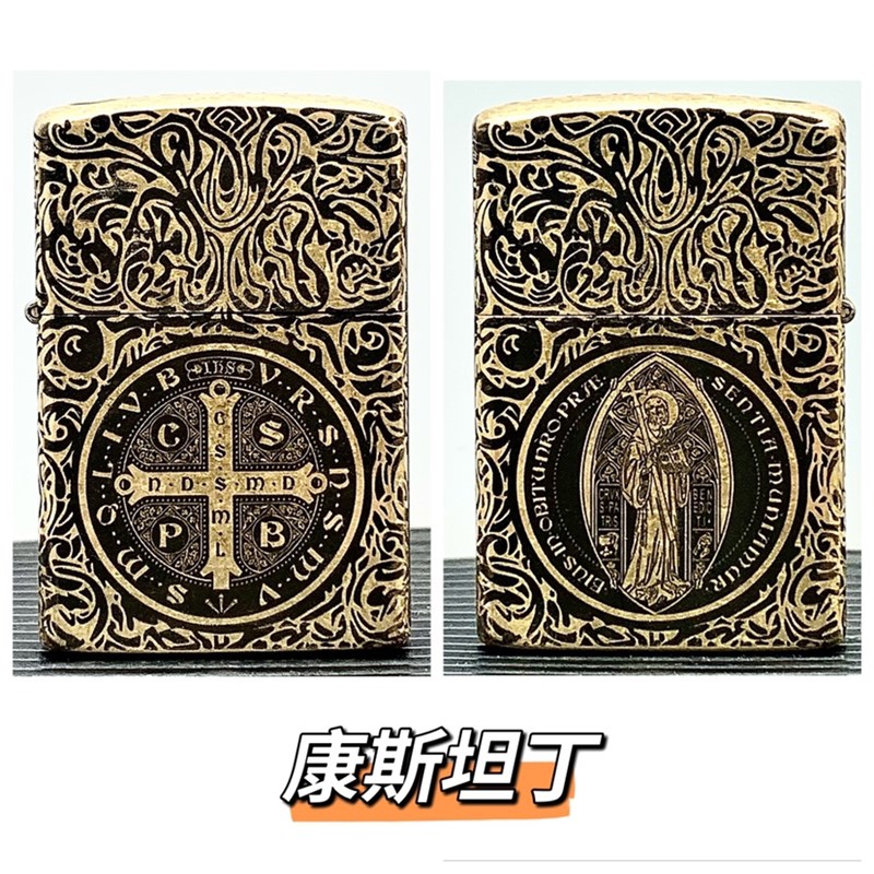 佐罗902常规黄铜煤油火机古铜镭F射康斯坦丁系列男士复古砂轮