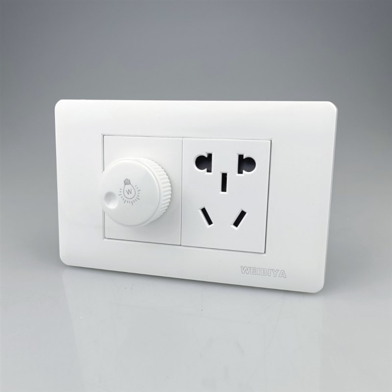 118型暗装调光开关p一二三四位面板单开五孔插座带调节灯亮度开关