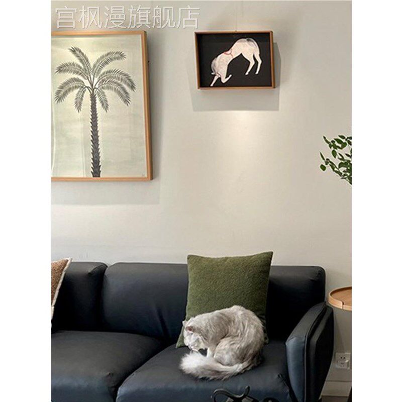 新款法式东南亚风小清新棕榈树绿色客厅卧室装饰壁挂画艺术小清新