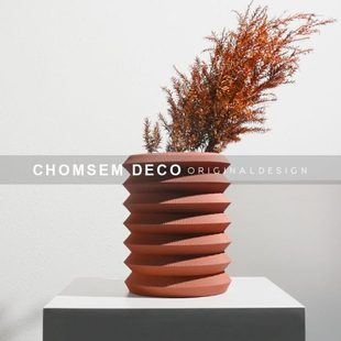 客厅酒店展厅艺术插花器餐桌面花瓶摆件 简约现代样板房间家居软装