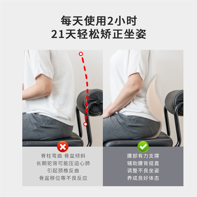 汽车护腰坐垫车载腰靠垫办公室靠背垫久坐神器座椅U靠背椅腰托开