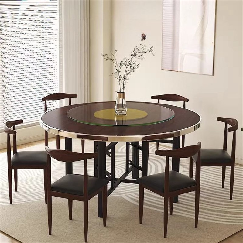 圆形桌面家用可折叠餐桌小户型A饭桌台面带转盘移动桌面板大桌面