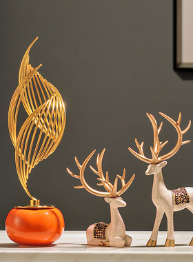 轻奢高档酒柜摆件电视柜玄关家y居装饰品办公室风生水起客厅高级