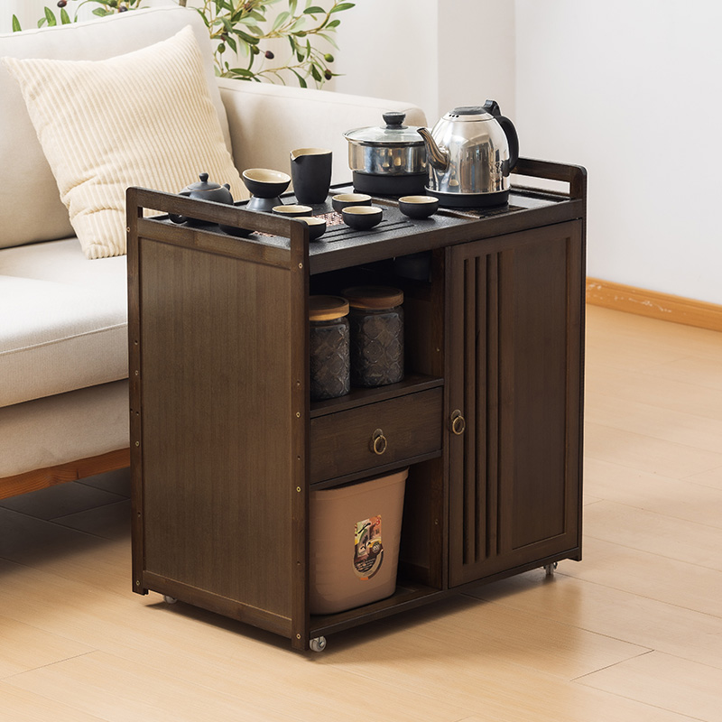家用移动茶台非实木茶桌侧边茶水柜客厅J沙发边几小户型茶几新中