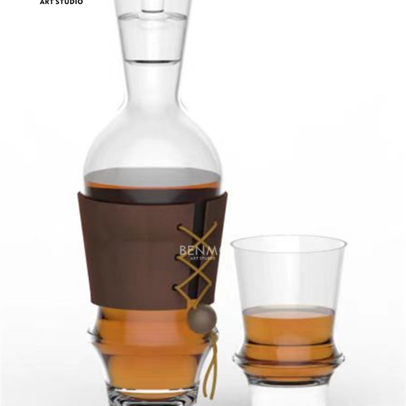 本墨 现代轻奢简约几何玻璃酒具酒杯 样板间酒店会所餐.厅创意摆