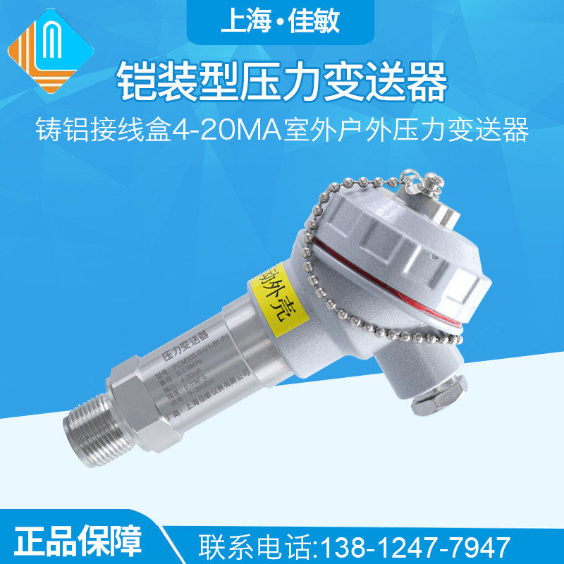 PCM300 铠装式压力变送器 铸铝接线盒4-20mA室外户外压力变送器