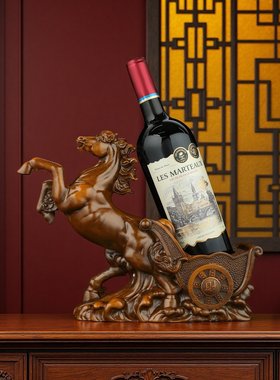 招财马拉车葡萄红酒架摆件创意高档酒柜乔迁新居布置装饰家用礼品