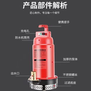 抽水泵 才勇充电家用远程遥控12V直流潜水泵农用户外神器网红无线
