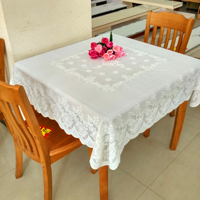 桌布防水八仙桌台田园正方形塑料免洗台布防油餐桌布方桌麻将盖布