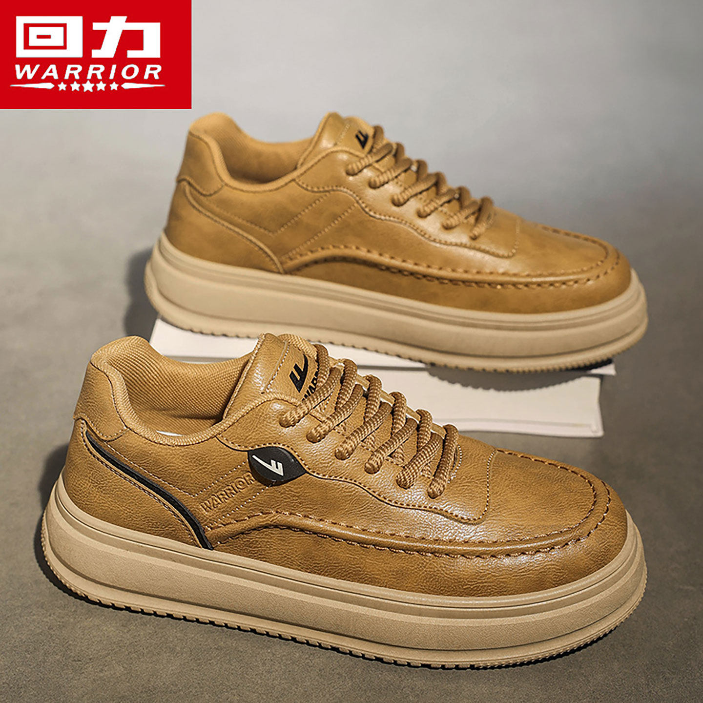 回力男鞋2025冬季新款小麦色皮面开车板鞋男士防水防滑通勤运动鞋,运动鞋new,板鞋,淘宝优惠券,粉丝福利购,淘宝优惠卷