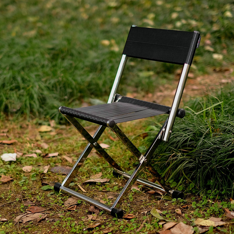 橦树桥马扎折叠便携加厚简易户外钓鱼椅家用靠背车载小板凳不锈钢